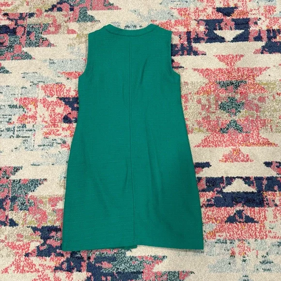 Ann Taylor Sleeveless Boucle Green Button-Up Dress - Picture 2 of 3